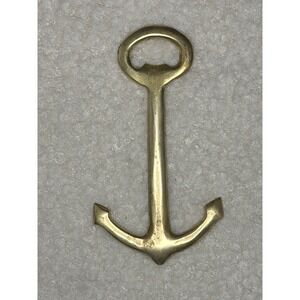 Vintage Solid Brass Anchor Bottle Opener Beach House Nautical Maritime Barware